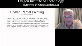 OIT Math 451 session 2.2c: Scaled Partial Pivoting