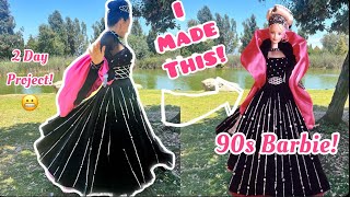 I Made My Favorite Holiday Barbie Dress, LIFE SIZE! Barbie Cosplay Sewing Tutorial