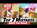 Top 7 mistakes make you noob   how to become pro player in free fire  ff pro tips  tricks 