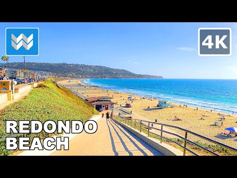 [4K] SCENIC WALK: Redondo Beach Esplanade in South Bay Los Angeles, California - Walking Tour 🎧