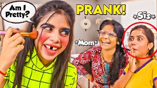 I Did My Makeup HORRIBLY to see how my MOM & SISTER reacts! *Prank* 😜