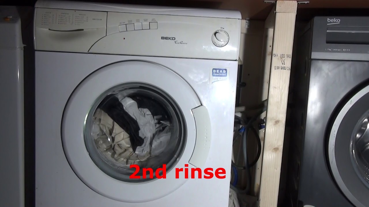 Beko WM1512 8 synthetics rinses + extra rinse + rinse hold YouTube