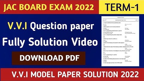 V.V.I Important Questions Paper 2022 🔥🔥 || Jac Board Class 11th Question Paper 2022