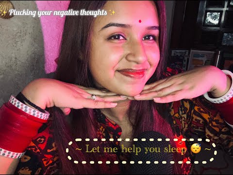 HINDI ASMR | HELPING YOU TO SLEEP AND RELAX | Plucking Negative Energy ~ TINGLE ASMR