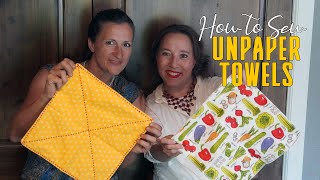 How to Sew Unpaper Towels; 2 Methods Serger and Sewing Machine