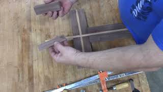 Making a walnut and red oak cross.