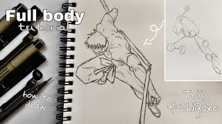 How to draw Toji fushiguro full body easy tutorial | anime drawing tutorial