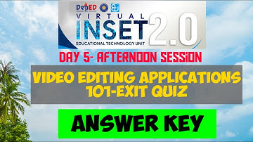 VINSET 2.0 DAY 5 ANSWER KEY|Video Editing Applications-Exit Quiz|