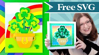 Shamrock Flower Pot ☘️ Free St Patrick's Day SVG