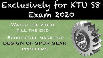 Design of SPUR GEAR: Problem No 1.