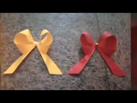 Diy easy ribbon 🎀 with paper ! Easy craft ! - YouTube