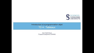Introduction à la programmation objet - TD 04 : Tableaux (21/10/2020)