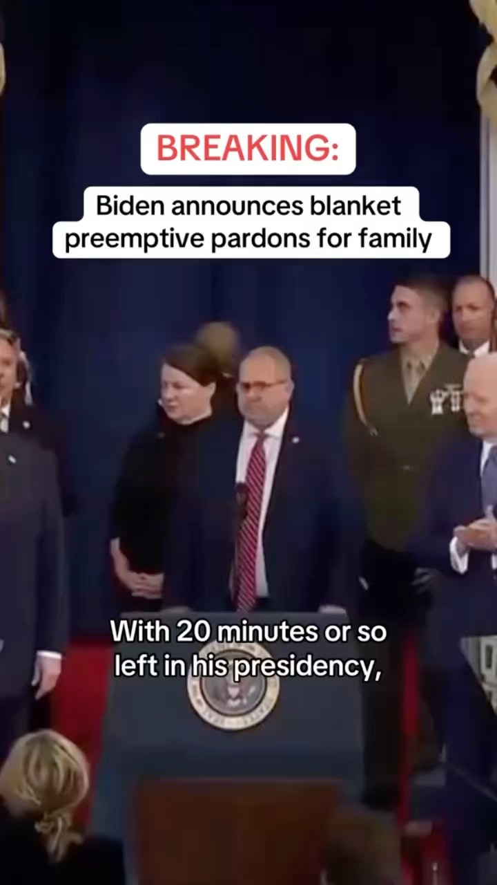 Biden announces blanket preemptive pardons for family #shorts