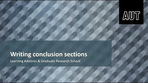 Writing conclusion sections in a thesis