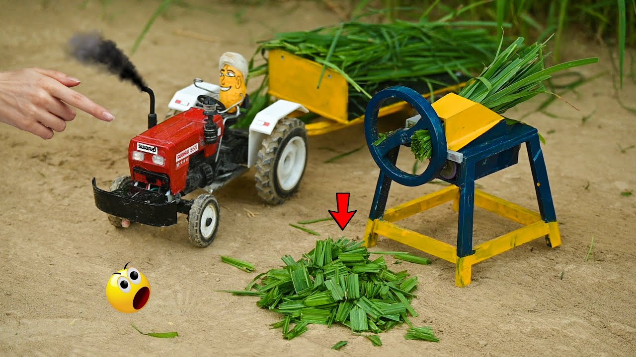 diy mini tractor and chaff cutting machine science project for 