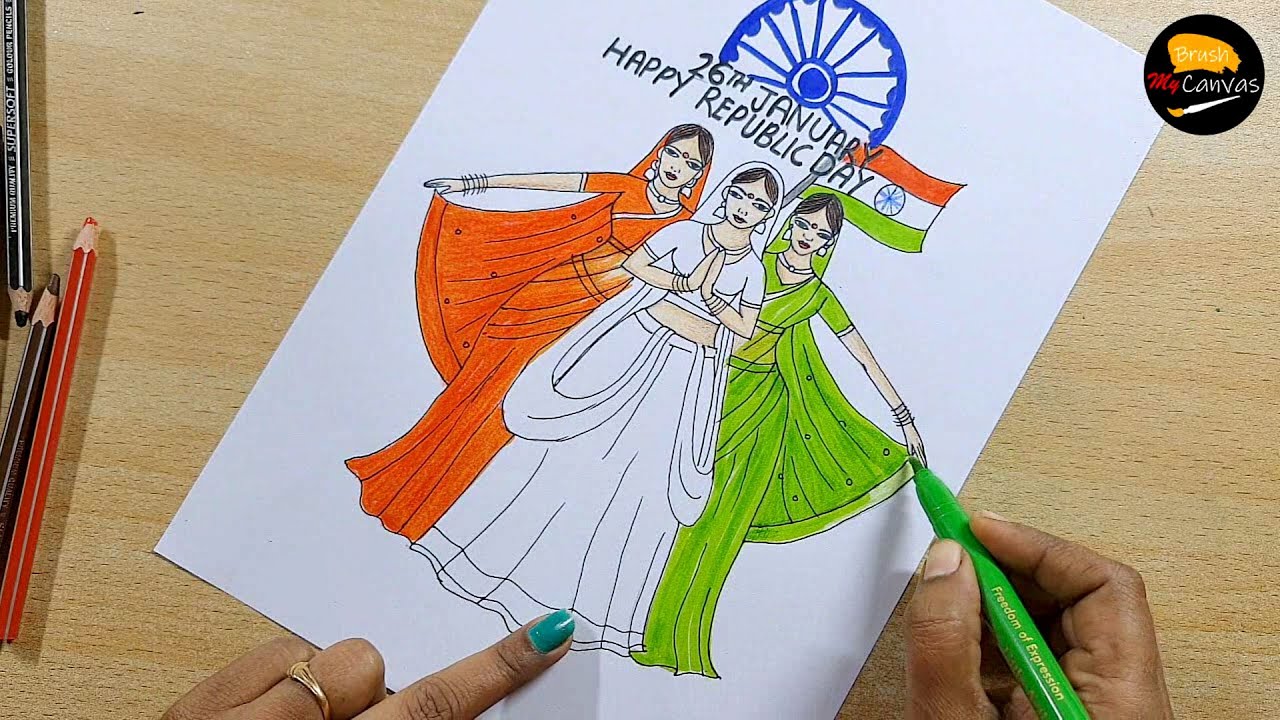 How to Draw Republic Day Drawing (Very Easy) with Oil Pastels for beginners  step by step… | Independence day drawing, Oil pastel drawings easy, Easy  disney drawings