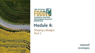 Module 4: Shaping A Budget. Part 1