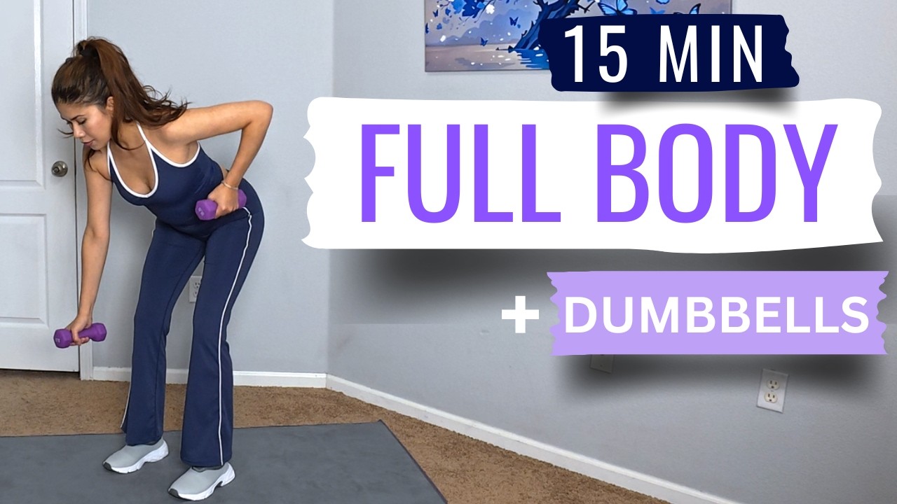 15-минутная тренировка для формирования и тонизирования всего тела с гантелями | Силовой пилатес
