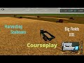 FS22 Big Fields XXLGameplay 5 Harvesters In A Large Soybean  Field