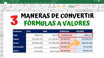 Como CONVERTIR FÓRMULAS A VALORES en EXCEL - 3 DISTINTAS MANERAS  ¡ Aprende las 3 !