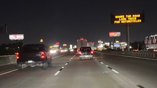 Driving Into Houston Texas On Interstate 10 At Night  Guide