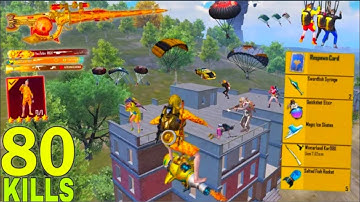 80Kills! 🥱 NEW BEST LOOT GAMEPLAY with p90+AWM+AMR😈Pubg mobile
