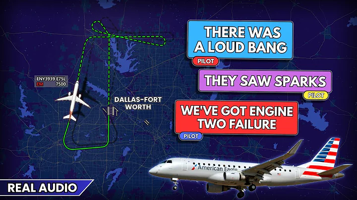LOUD bang and Sparks. Engine failure after takeoff. Envoy Embraer E175 returns to Dallas. Real ATC