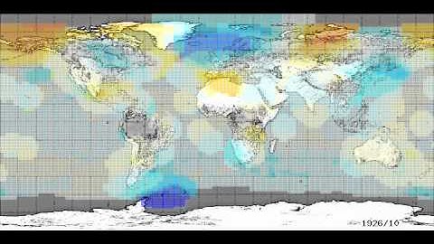 127 year animation of world temperature anomalies based on GISS data.