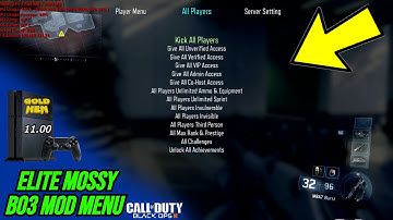 ShowCase Elite Mossy MOD MENU BO3-v1.33 + download for PS4 Jailbrok FW: 11.00