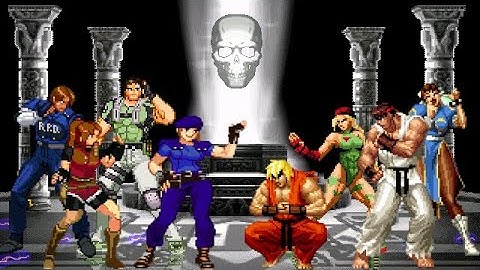 [KOF Mugen] | Resident Evil ( Leon, Claire, Chris, Jill) vs SF (Chun-Li, Ryu, Ken, Cammy) [ 4vs4 ]