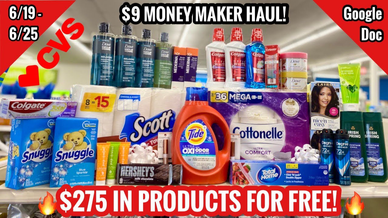 CVS Free & Cheap Couponing Deals & Haul | 6/19 - 6/25 | $9 MONEY MAKER HAUL | $275 Worth for FREE ðð½