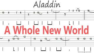 Peabo Bryson, Regina Belle (Aladdin) - A Whole New World / Guitar Solo Tab+BackingTrack