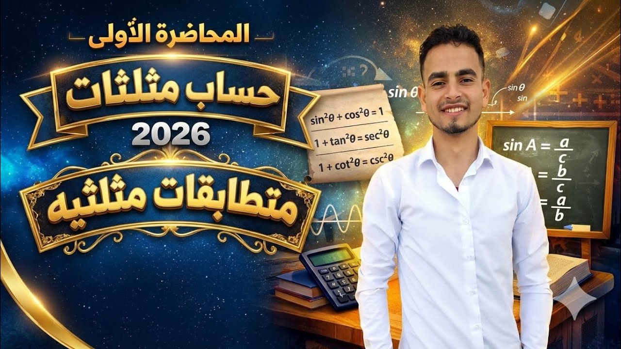 الدرس الاول 💥 حساب مثلثات 💥 المتطابقات المثلثيه للصف الاول الثانوي الترم الثاني 2026