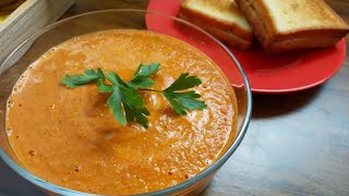 The best roasted tomato soup recipe and cheese sandwich - rich , creamy and easy