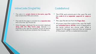 Inline Code vs Code Behind in asp.net