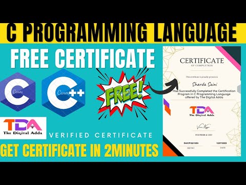 Free C Programming Language Certification | C Programming Language Free Certificate Online