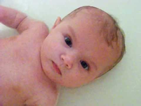 Adorable Three Month Old Baby Girl Gets A Bath - Lilah
