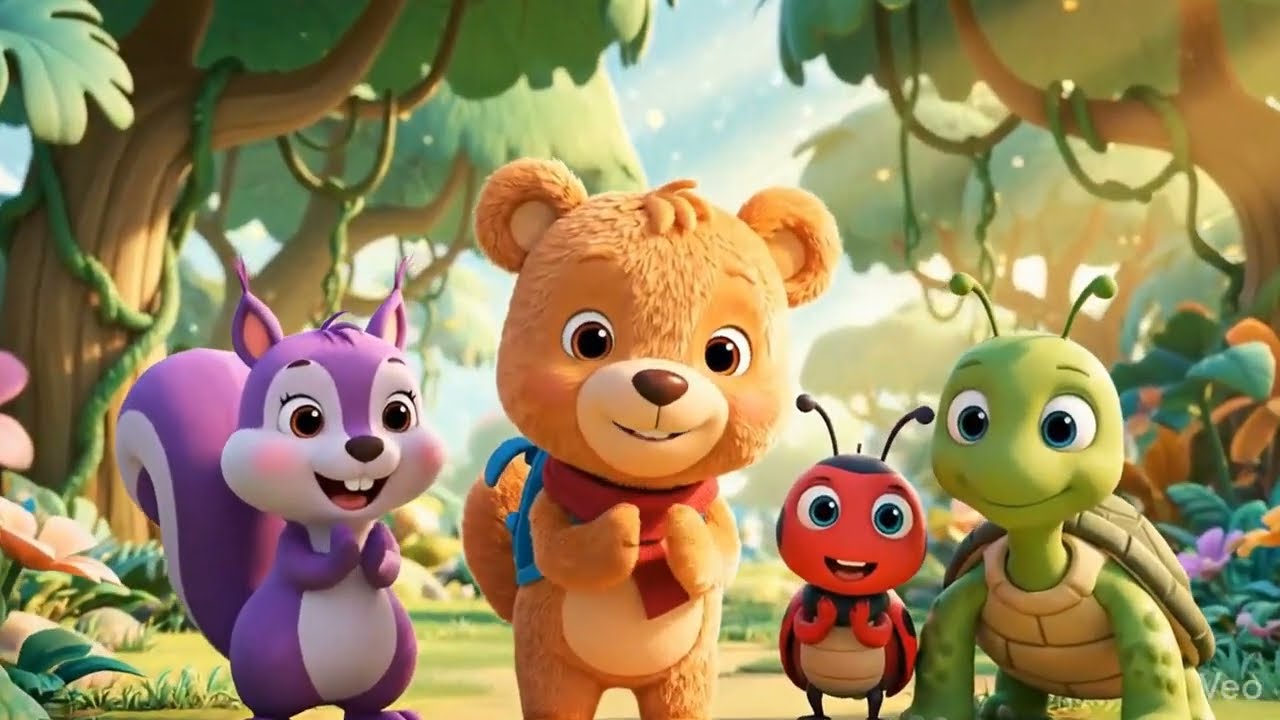 Sunny the Bear in the Jungle 🌿🐻   A Sweet Story About Cleaning Up   Preschool Animation