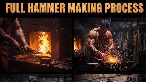 How to make a Hammer | Traditional Blacksmith Hammer Forge - Full Process Start to Finish
