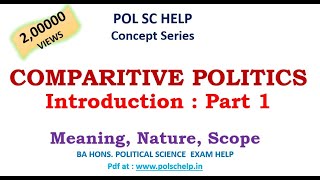 COMPARATIVE POLITICS: Meaning, Nature, Scope