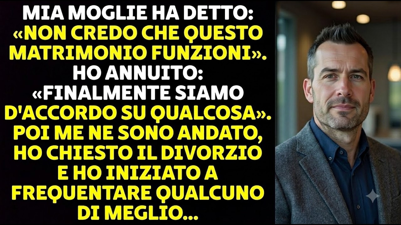 Seduto in cucina a finire delle pratiche, non mi aspettavo che mia moglie, piegando il bucato, dicesse con nonchalance: “Non credo che questo matrimonio stia funzionando”. Invece di implorarla,...