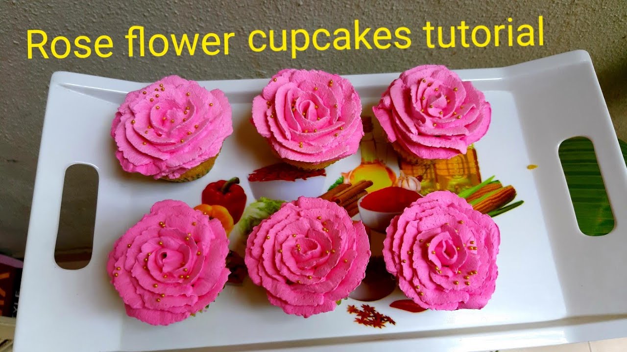 Rose petal cupcakes designer rose flowercupcakes easy &quick