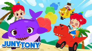 Ayo Bermain dengan Dinosaurus! | Lagu Mobil & Dinosaurus｜JunyTony Bahasa Indonesia