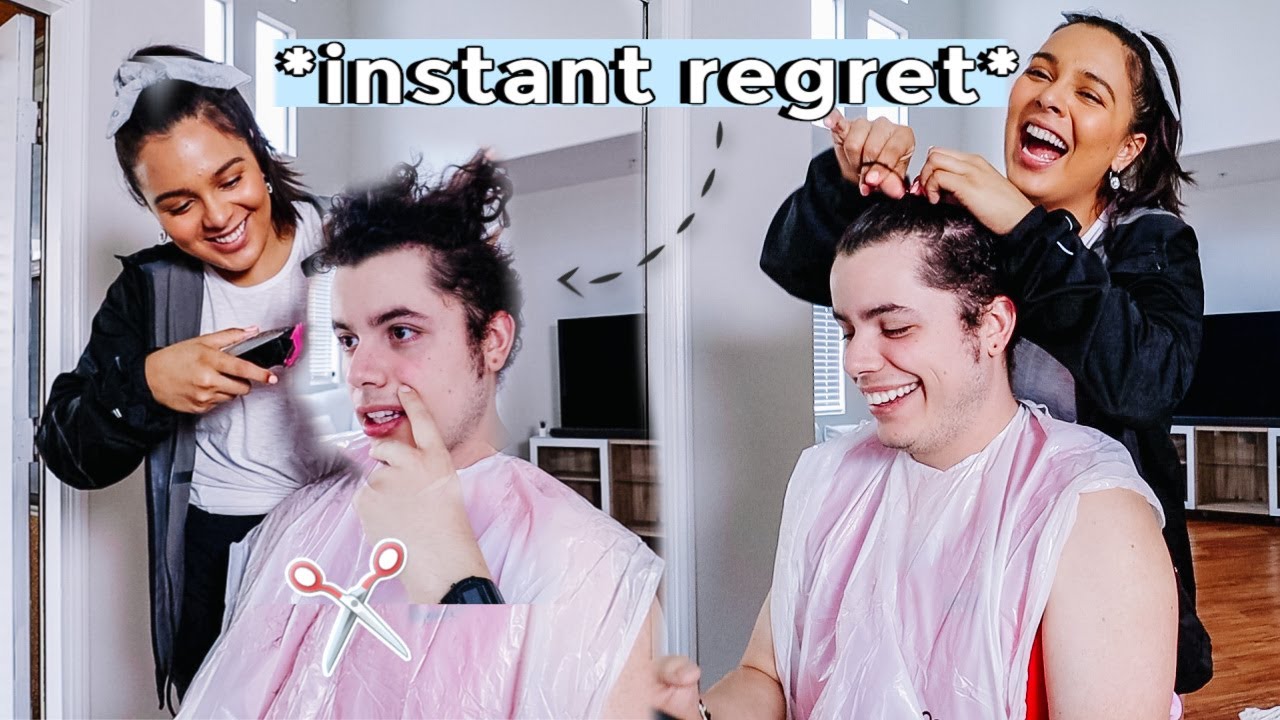 finally cutting his hair!! & awkward photos of us throughout the years ...