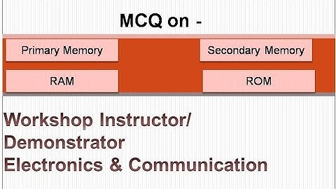 MCQ-Memory/primary memory/secondary memory /RAM/ROM/workshop instructor/demonstrator in electronics