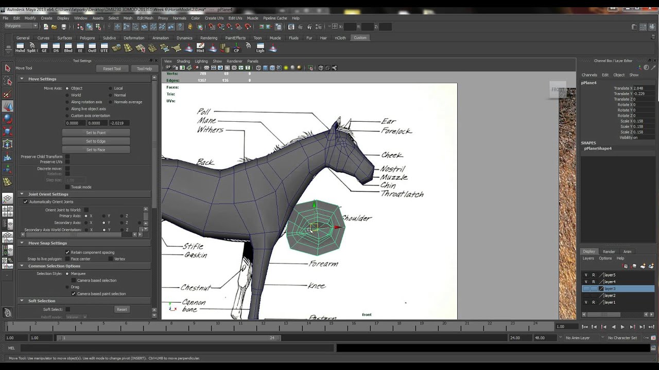 Horse Part 2: Adding basic details - Eyes, Nostrils, Mouth - 3D Modeling (MAYA)