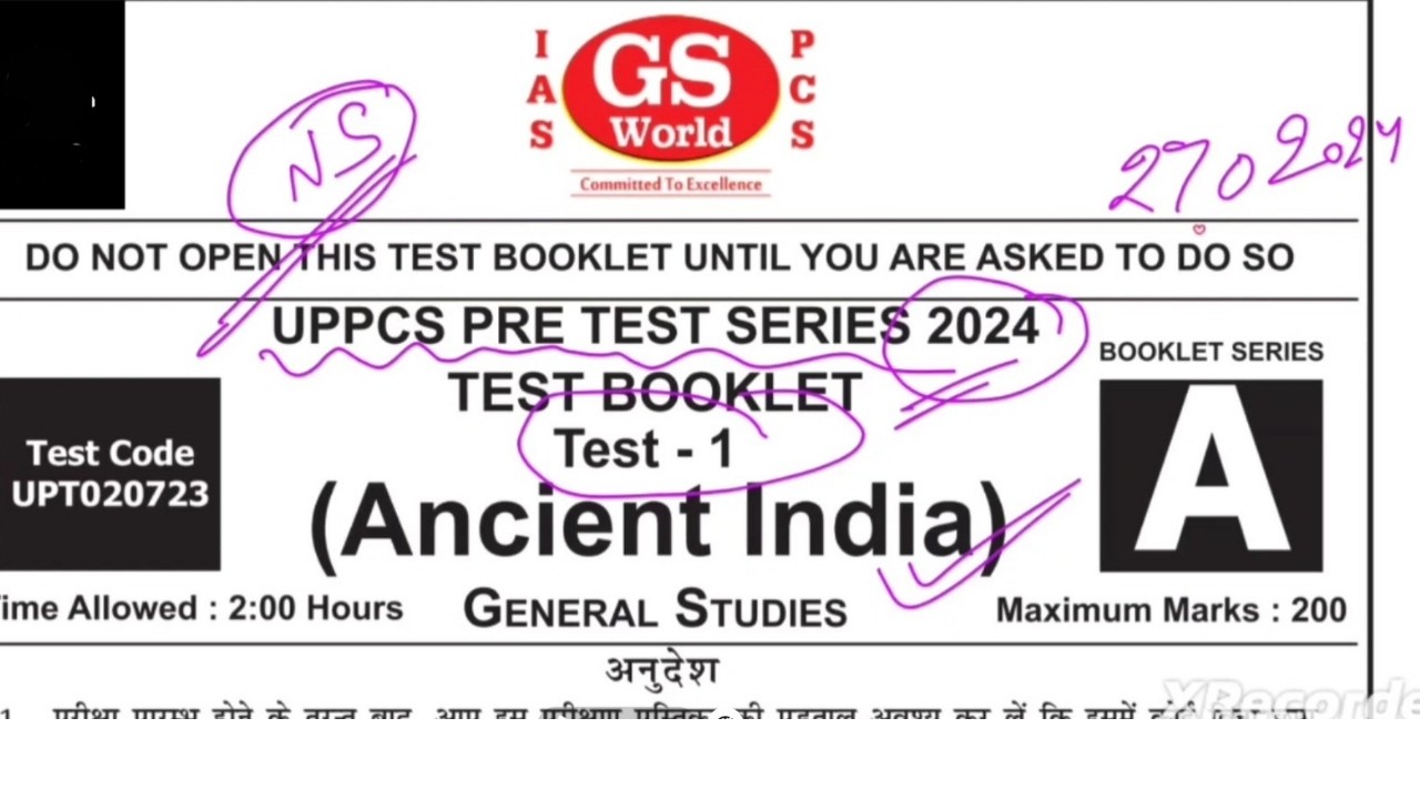 UPPCS Pre 2024 Test Series | Ancient Indian History | RO/ARO Test ...