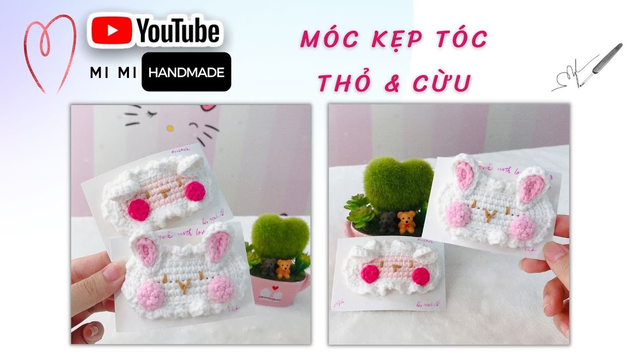 Móc Kẹp Tóc Thỏ & Cừu 🐰🐑 Siêu Xinh Yêu Cho Mái Tóc | Cute Bunny & Sheep Hair Clip | Mimi Handmade