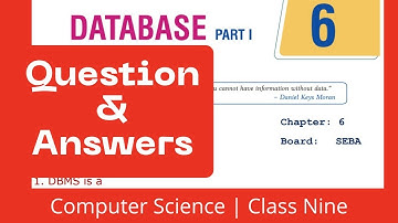 Chapter 6 Database Question Answers - Computer Science