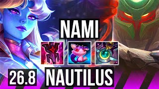 NAMI &amp; Ziggs vs NAUTILUS &amp; Draven (SUP) | EUW Master | 26.8